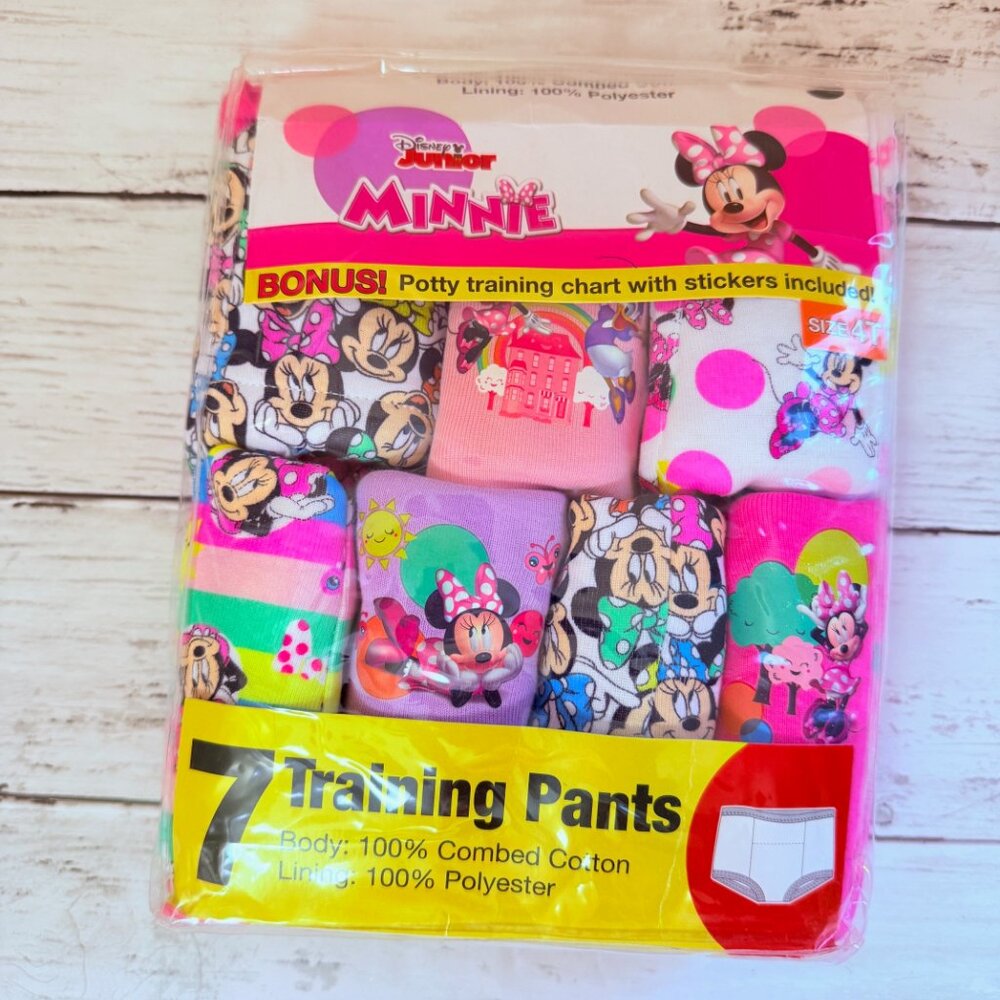 Disney Girls' Minnie Mouse Potty Training Pants Multipack Size 4T 7pk NEW